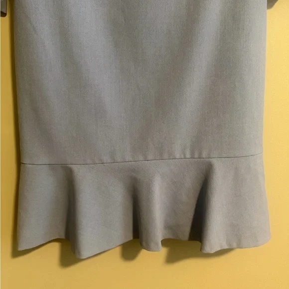 Banana Republic light blue 3/4 sleeve ruffled hem Fitted mini dress size 2 - Picture 3 of 14